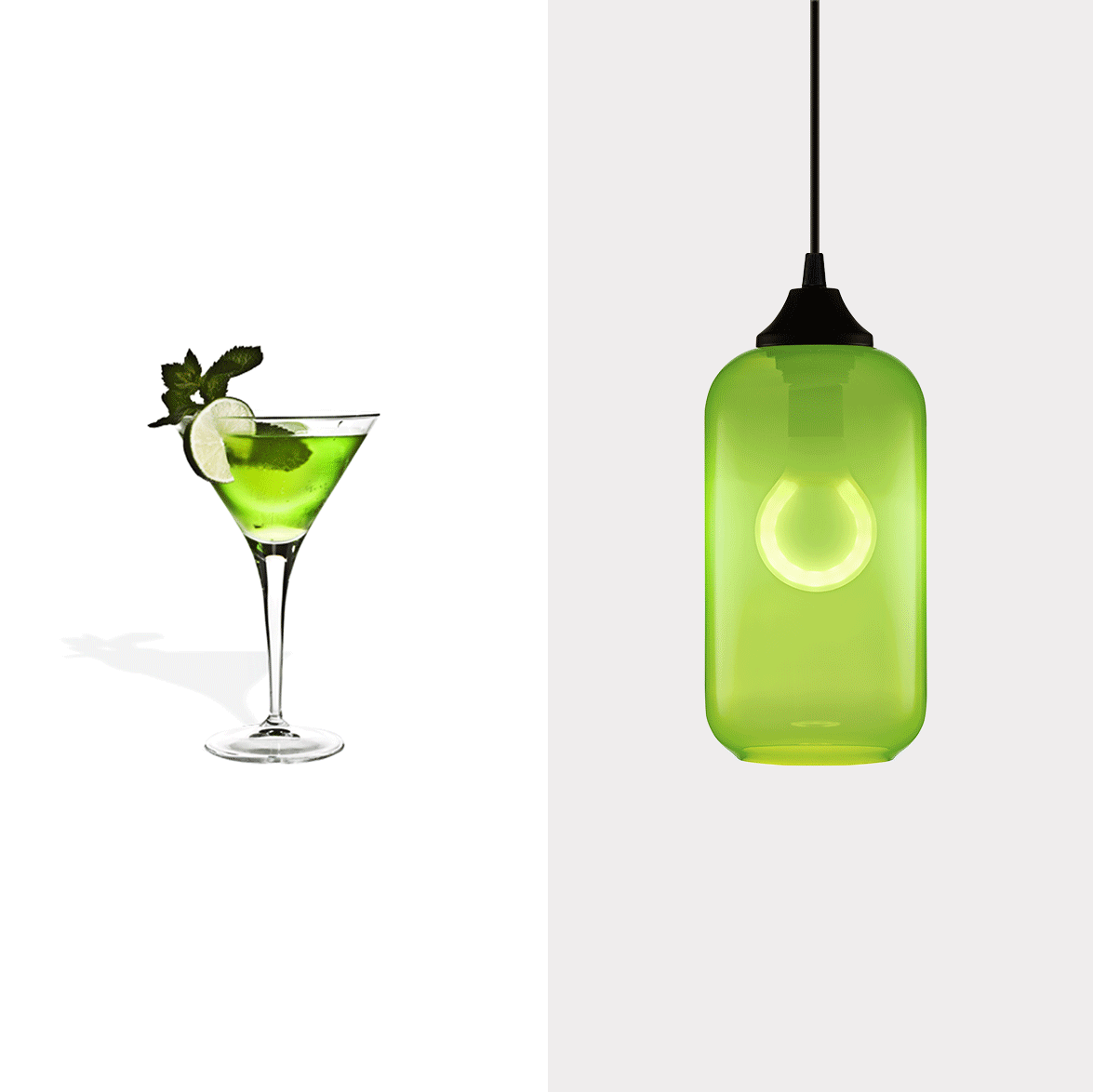 Green Glass Pendant Lighting Celebrates National Margarita Day